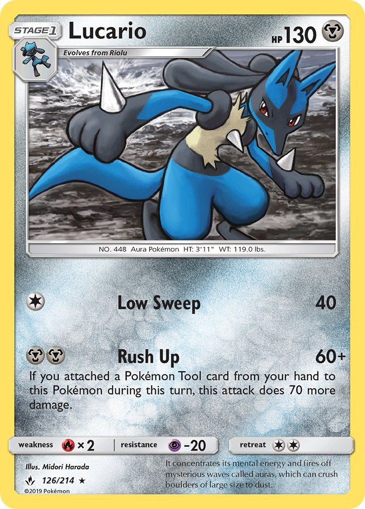 Lucario (126/214) (Theme Deck Exclusive) [Sun & Moon: Unbroken Bonds] | Exor Games New Glasgow