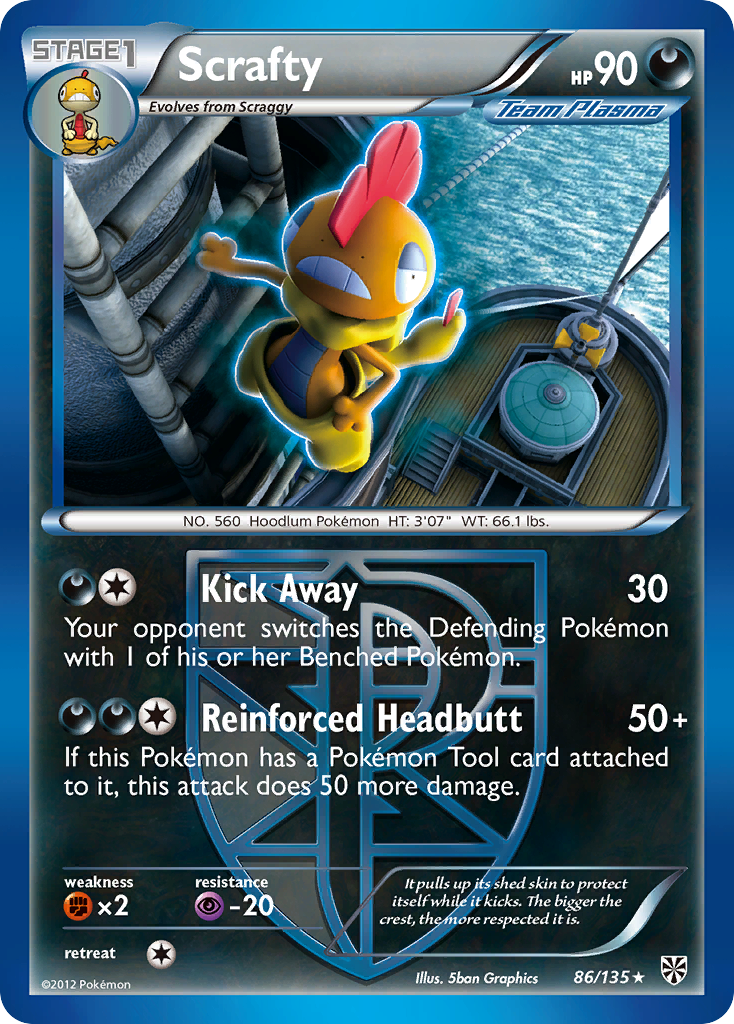 Scrafty (86/135) [Black & White: Plasma Storm] | Exor Games New Glasgow