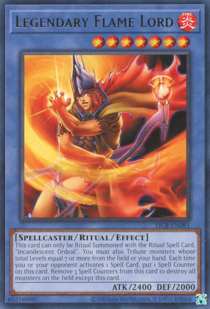 Legendary Flame Lord [DCR-EN081] Rare | Exor Games New Glasgow