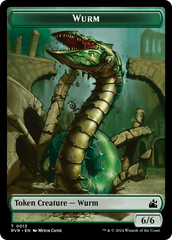 Elf Knight // Wurm Double-Sided Token [Ravnica Remastered Tokens] | Exor Games New Glasgow