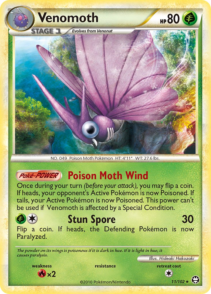 Venomoth (11/102) (Theme Deck Exclusive) [HeartGold & SoulSilver: Triumphant] | Exor Games New Glasgow