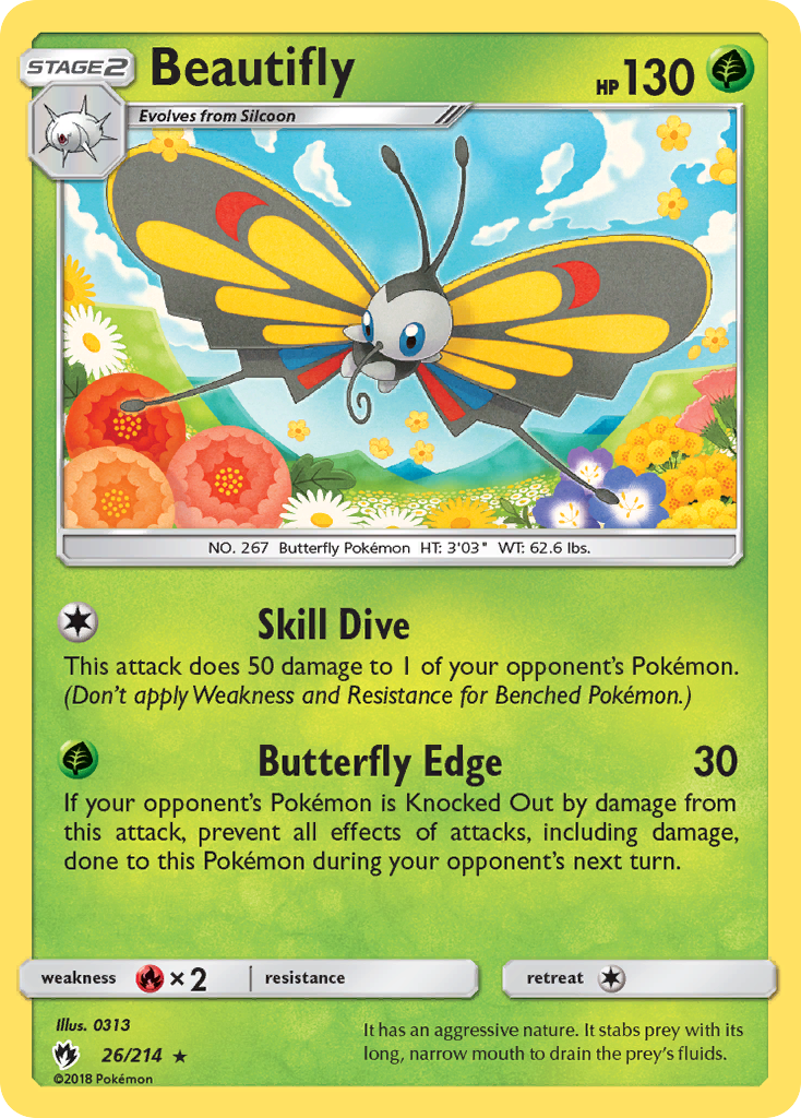 Beautifly (26/214) [Sun & Moon: Lost Thunder] | Exor Games New Glasgow