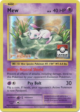 Mew (53/108) (League Promo 3rd Place) [XY: Evolutions] | Exor Games New Glasgow