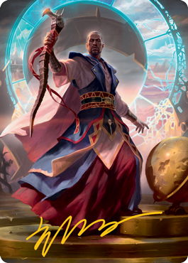 Teferi, Who Slows the Sunset Art Card (Gold-Stamped Signature) [Innistrad: Midnight Hunt Art Series] | Exor Games New Glasgow