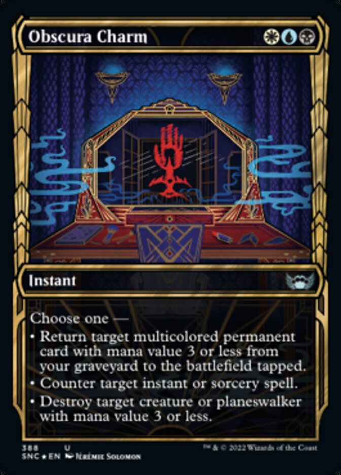 Obscura Charm (Showcase Golden Age Gilded Foil) [Streets of New Capenna] | Exor Games New Glasgow