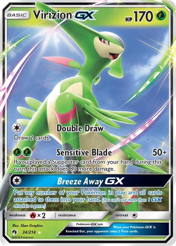 Virizion GX (34/214) [Sun & Moon: Lost Thunder] | Exor Games New Glasgow