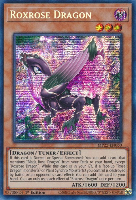 Roxrose Dragon [MP22-EN060] Prismatic Secret Rare | Exor Games New Glasgow