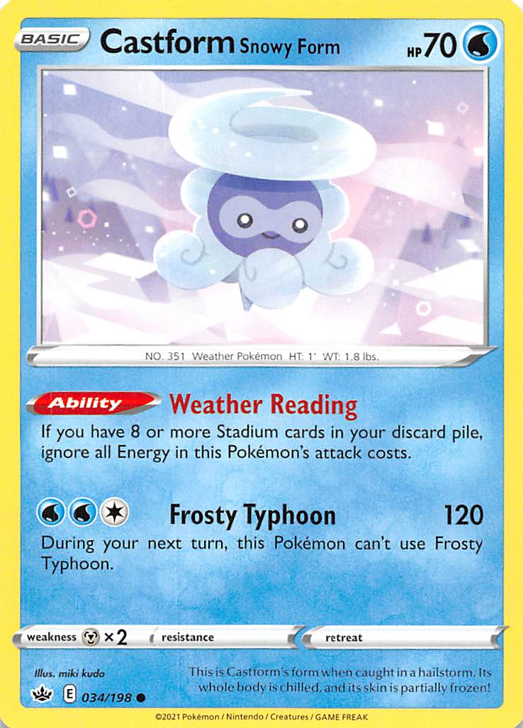 Castform Snowy Form (034/198) [Sword & Shield: Chilling Reign] | Exor Games New Glasgow