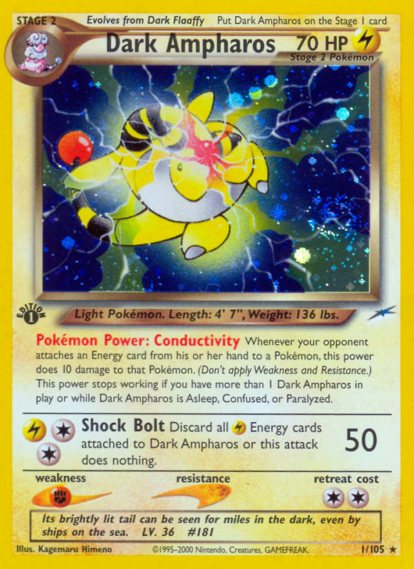 Dark Ampharos (1/105) [Neo Destiny 1st Edition] | Exor Games New Glasgow