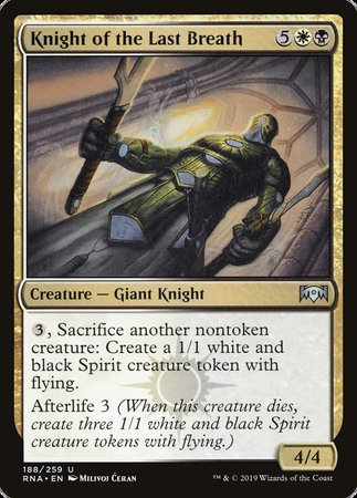 Knight of the Last Breath [Ravnica Allegiance] | Exor Games New Glasgow