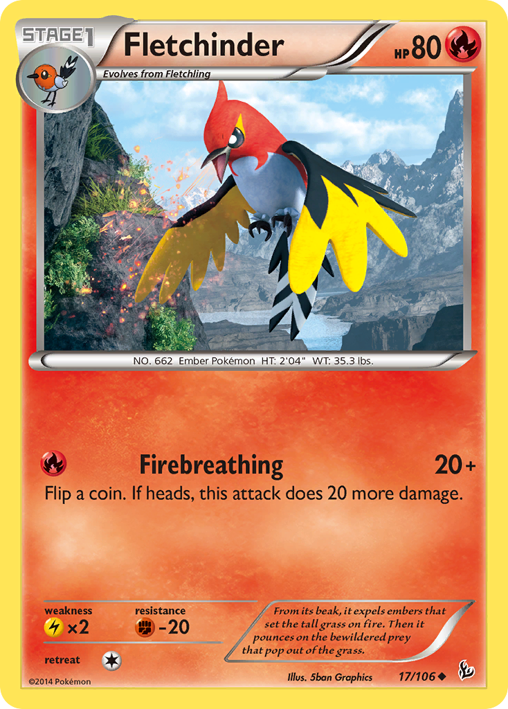 Fletchinder (17/106) [XY: Flashfire] | Exor Games New Glasgow