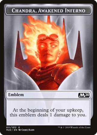 Emblem - Chandra, Awakened Inferno [Core Set 2020 Tokens] | Exor Games New Glasgow