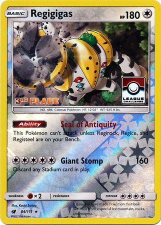 Regigigas (84/111) (League Promo 3rd Place) [Sun & Moon: Crimson Invasion] | Exor Games New Glasgow