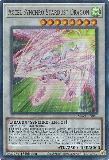 Accel Synchro Stardust Dragon [MAZE-EN019] Ultra Rare | Exor Games New Glasgow