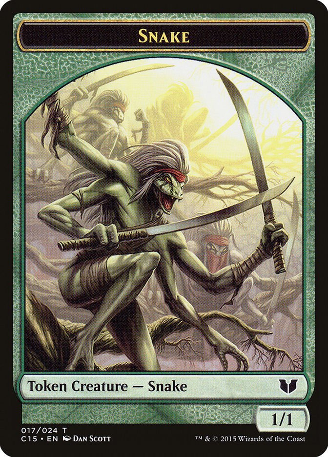 Snake (017) // Saproling Double-Sided Token [Commander 2015 Tokens] | Exor Games New Glasgow