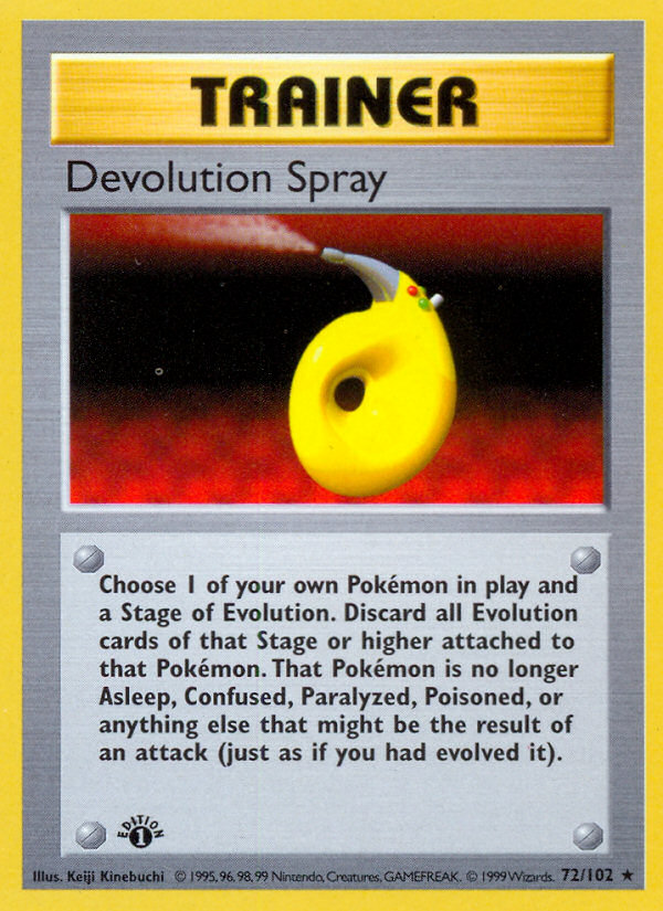 Devolution Spray (72/102) (Shadowless) [Base Set 1st Edition] | Exor Games New Glasgow