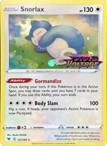 Snorlax (131/185) [Sword & Shield: Black Star Promos] | Exor Games New Glasgow