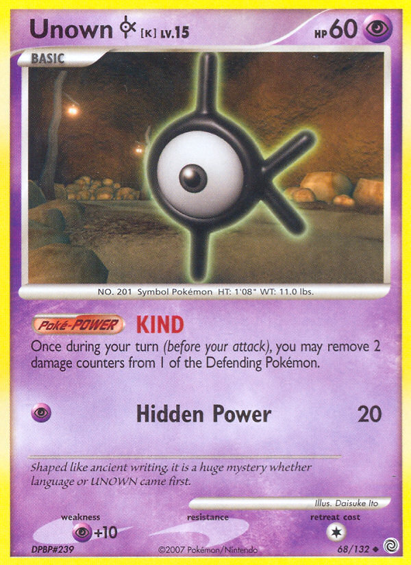 Unown K (68/132) [Diamond & Pearl: Secret Wonders] | Exor Games New Glasgow