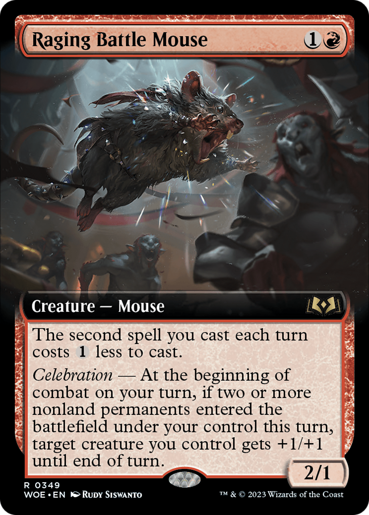 Raging Battle Mouse (Extended Art) [Wilds of Eldraine] | Exor Games New Glasgow