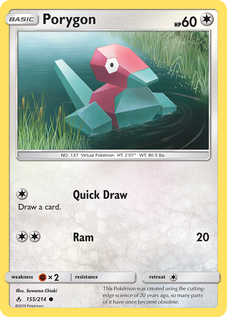 Porygon (155/214) [Sun & Moon: Unbroken Bonds] | Exor Games New Glasgow