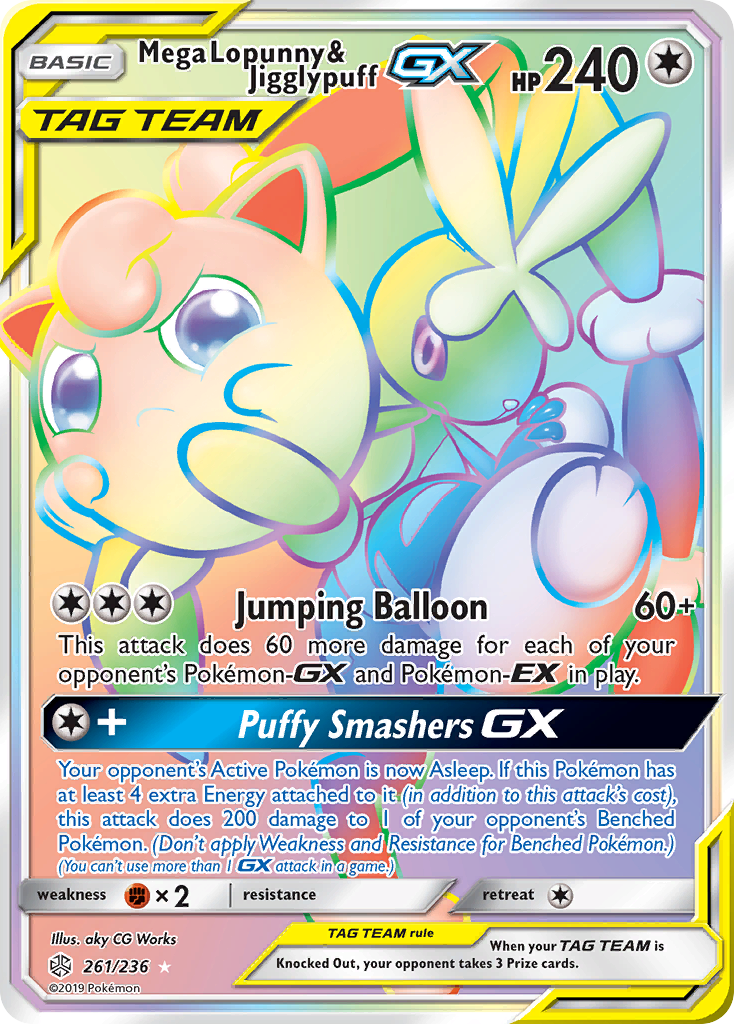 Mega Lopunny & Jigglypuff GX (261/236) [Sun & Moon: Cosmic Eclipse] | Exor Games New Glasgow