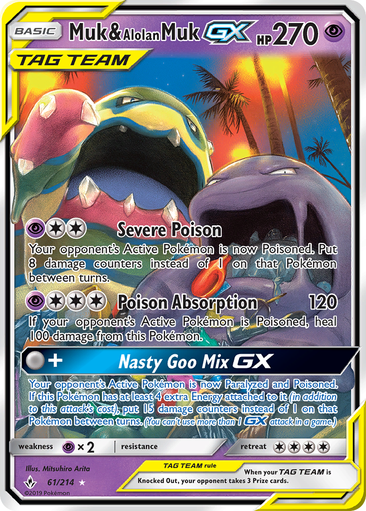 Muk & Alolan Muk GX (61/214) [Sun & Moon: Unbroken Bonds] | Exor Games New Glasgow