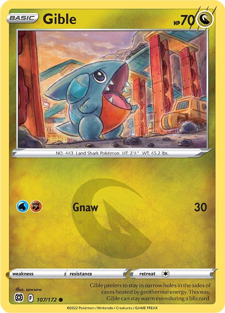 Gible (107/172) [Sword & Shield: Brilliant Stars] | Exor Games New Glasgow