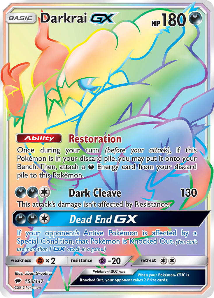 Darkrai GX (158/147) [Sun & Moon: Burning Shadows] | Exor Games New Glasgow