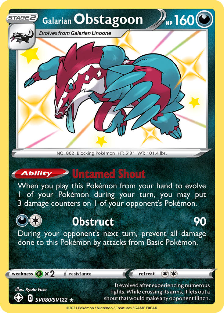 Galarian Obstagoon (SV080/SV122) [Sword & Shield: Shining Fates] | Exor Games New Glasgow