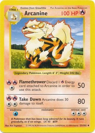 Arcanine (23/102) [Base Set Shadowless Unlimited] | Exor Games New Glasgow