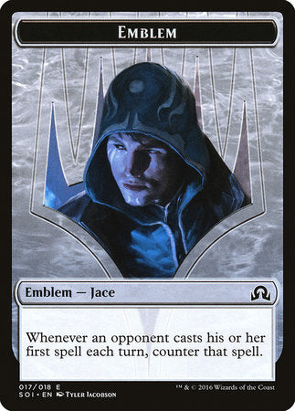 Emblem - Jace, Unraveler of Secrets [Shadows over Innistrad Tokens] | Exor Games New Glasgow