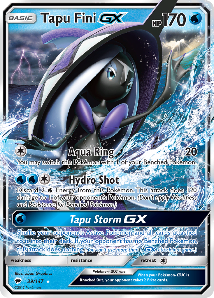 Tapu Fini GX (39/147) [Sun & Moon: Burning Shadows] | Exor Games New Glasgow