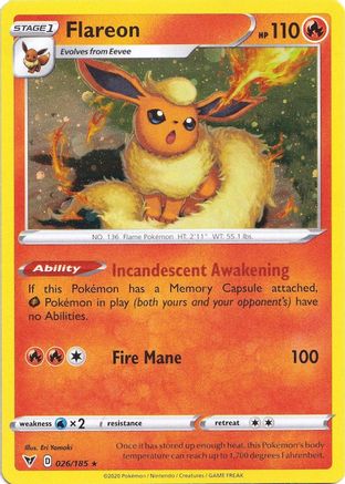 Flareon (026/185) (Cosmos Holo) [Sword & Shield: Vivid Voltage] | Exor Games New Glasgow