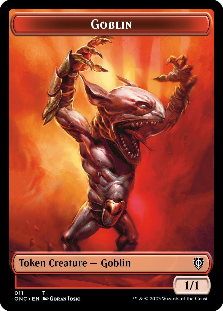 Rebel // Goblin Double-Sided Token [Phyrexia: All Will Be One Commander Tokens] | Exor Games New Glasgow