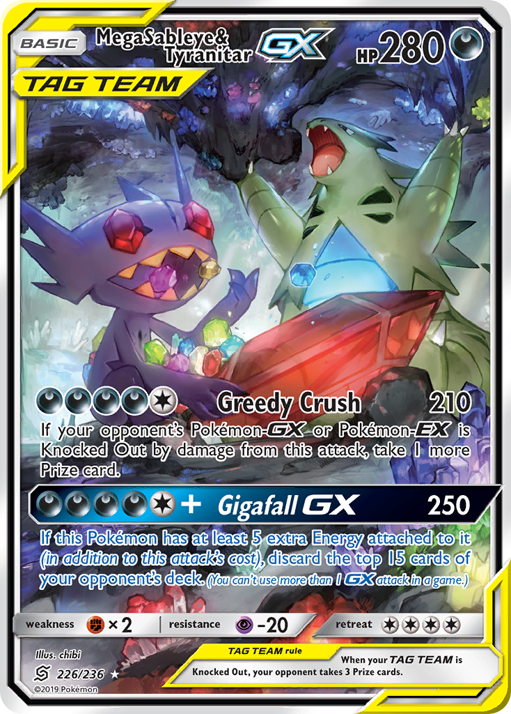 Mega Sableye & Tyranitar GX (226/236) [Sun & Moon: Unified Minds] | Exor Games New Glasgow