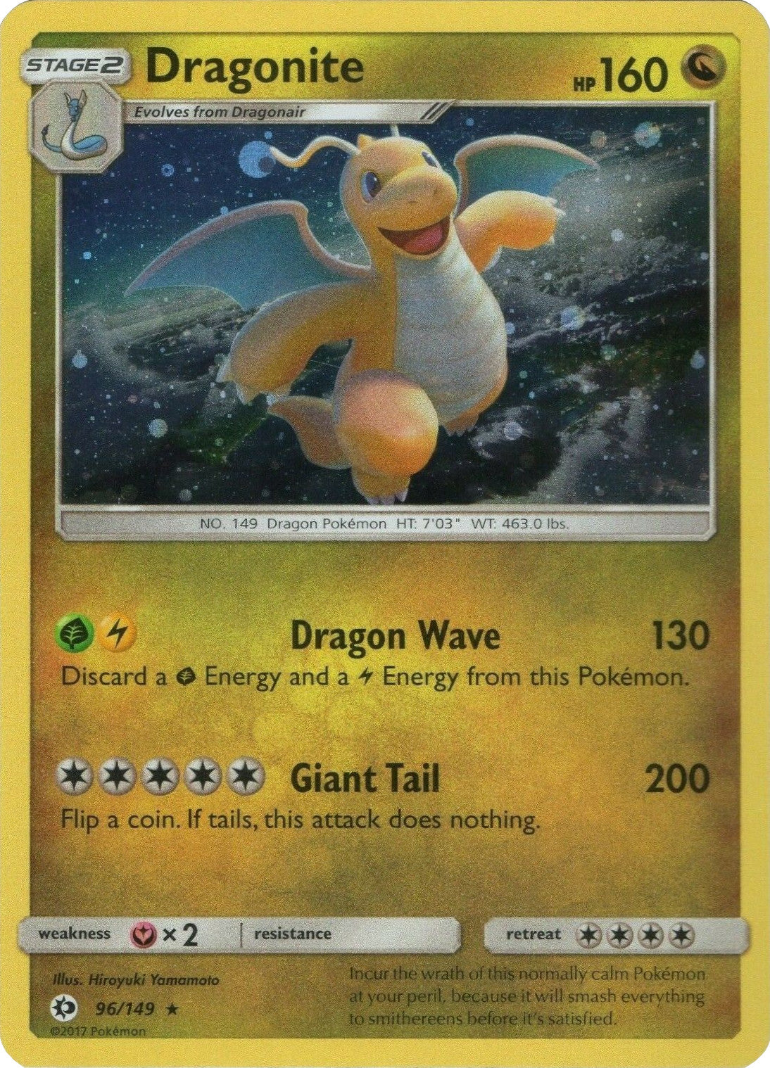 Dragonite (96/149) (Cosmos Holo) [Sun & Moon: Base Set] | Exor Games New Glasgow