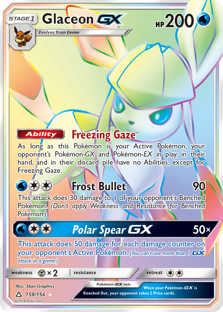 Glaceon GX (159/156) [Sun & Moon: Ultra Prism] | Exor Games New Glasgow