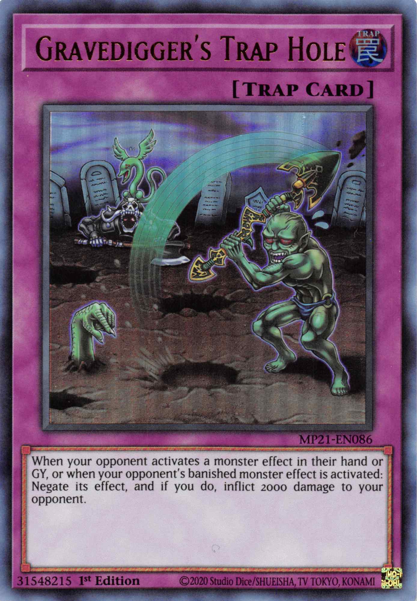 Gravedigger's Trap Hole [MP21-EN086] Ultra Rare | Exor Games New Glasgow