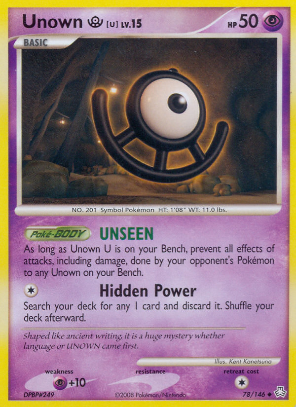 Unown U (78/146) [Diamond & Pearl: Legends Awakened] | Exor Games New Glasgow