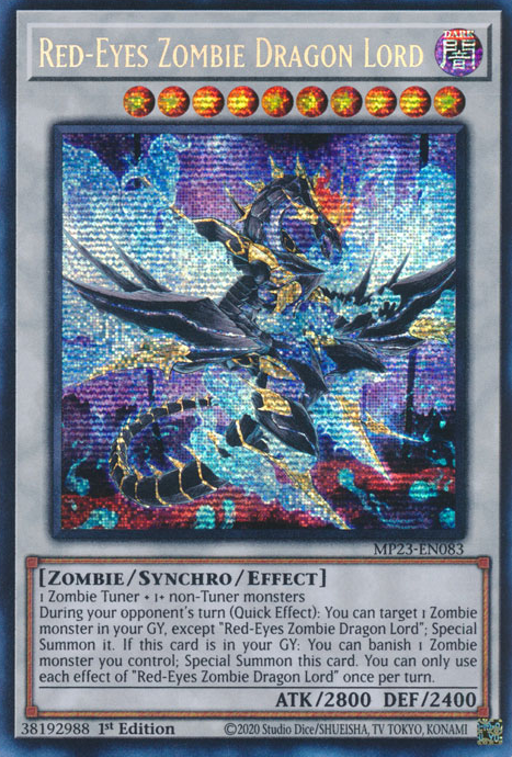 Red-Eyes Zombie Dragon Lord [MP23-EN083] Prismatic Secret Rare | Exor Games New Glasgow