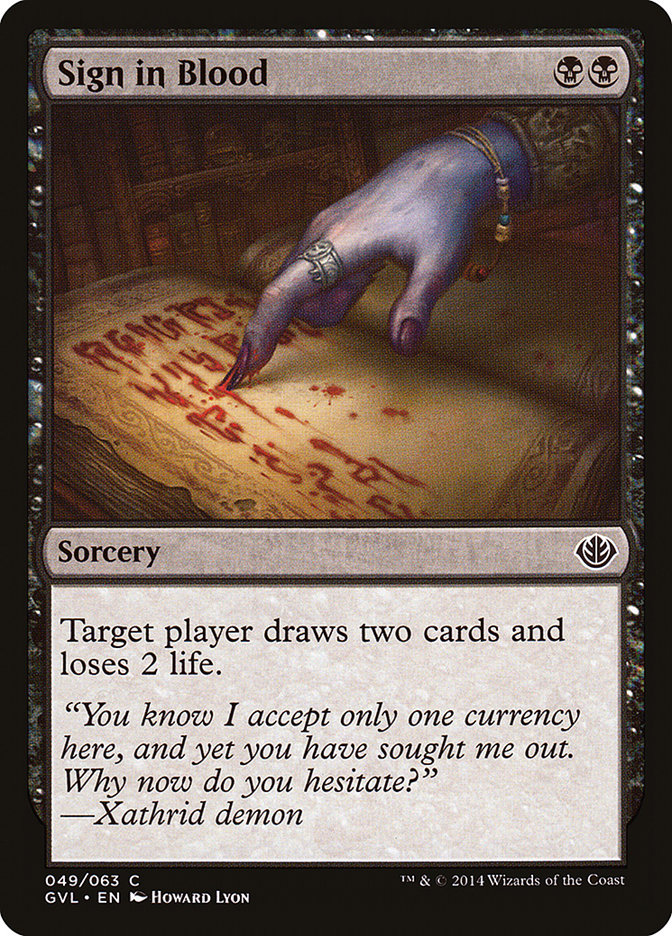 Sign in Blood (Garruk vs. Liliana) [Duel Decks Anthology] | Exor Games New Glasgow