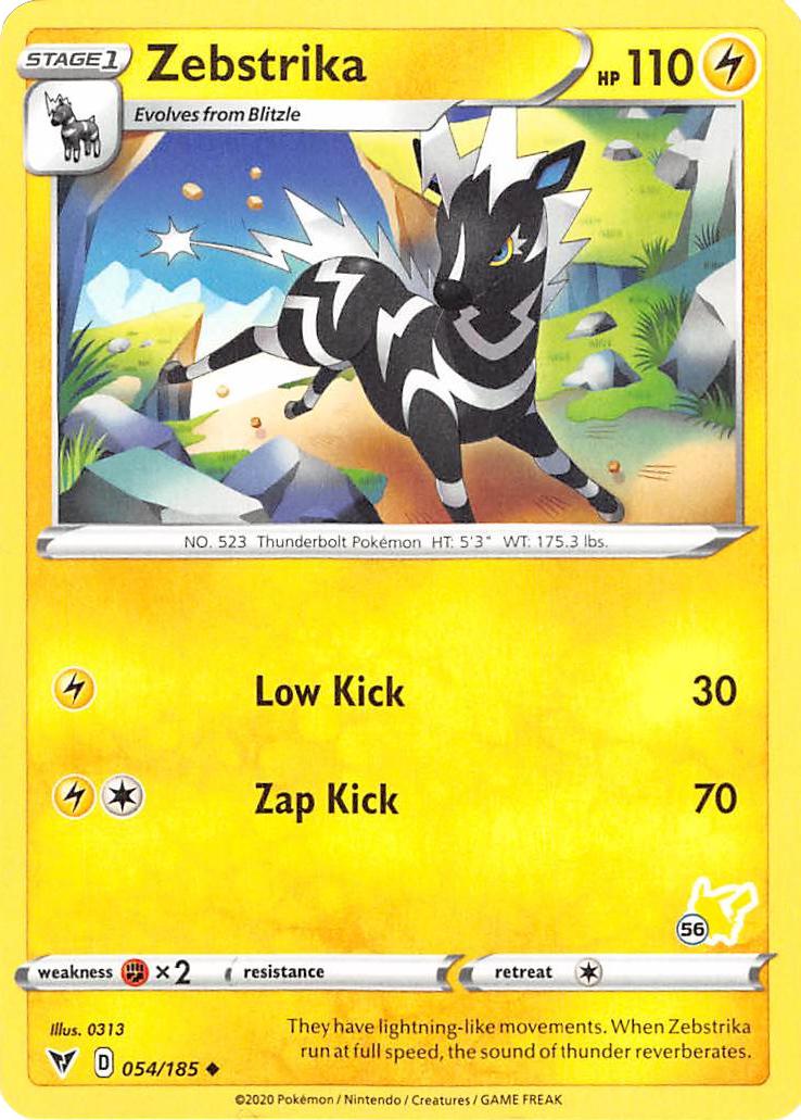 Zebstrika (054/185) (Pikachu Stamp #56) [Battle Academy 2022] | Exor Games New Glasgow