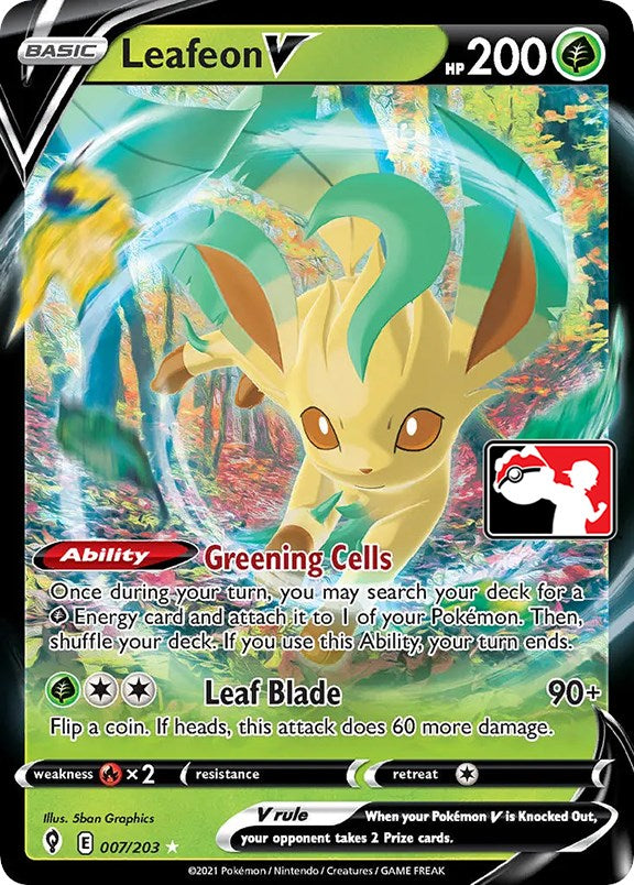 Leafeon V (007/203) [Prize Pack Series One] | Exor Games New Glasgow