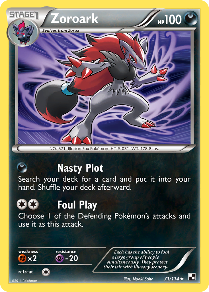 Zoroark (71/114) (Theme Deck Exclusive) [Black & White: Base Set] | Exor Games New Glasgow