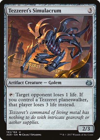 Tezzeret's Simulacrum [Aether Revolt] | Exor Games New Glasgow