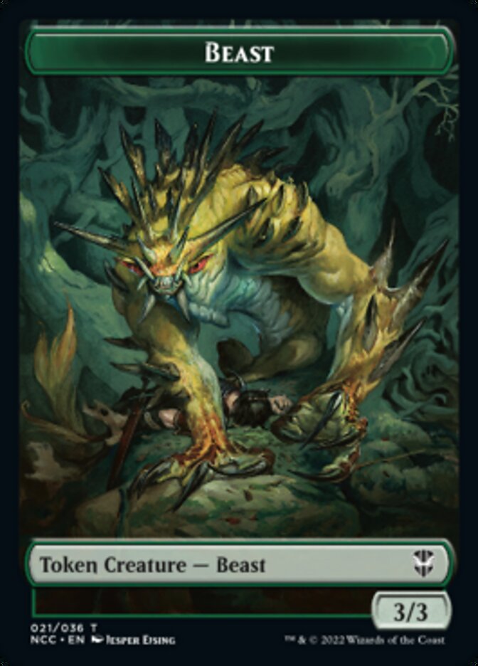 Plant // Beast Double-sided Token [Streets of New Capenna Commander Tokens] | Exor Games New Glasgow