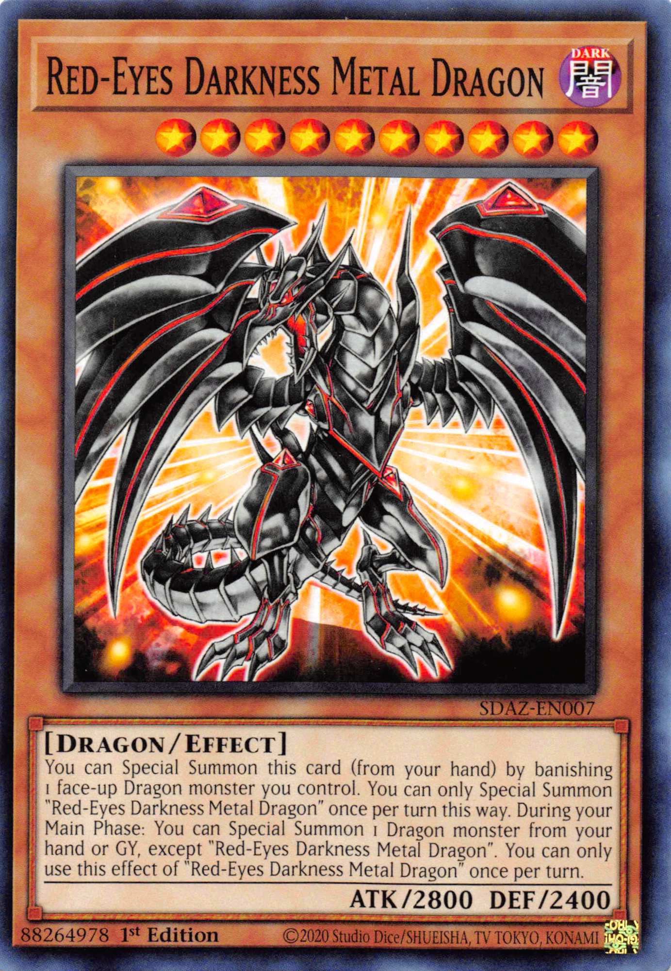 Red-Eyes Darkness Metal Dragon [SDAZ-EN007] Common | Exor Games New Glasgow