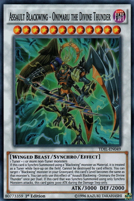 Assault Blackwing - Onimaru the Divine Thunder [TDIL-EN049] Super Rare | Exor Games New Glasgow