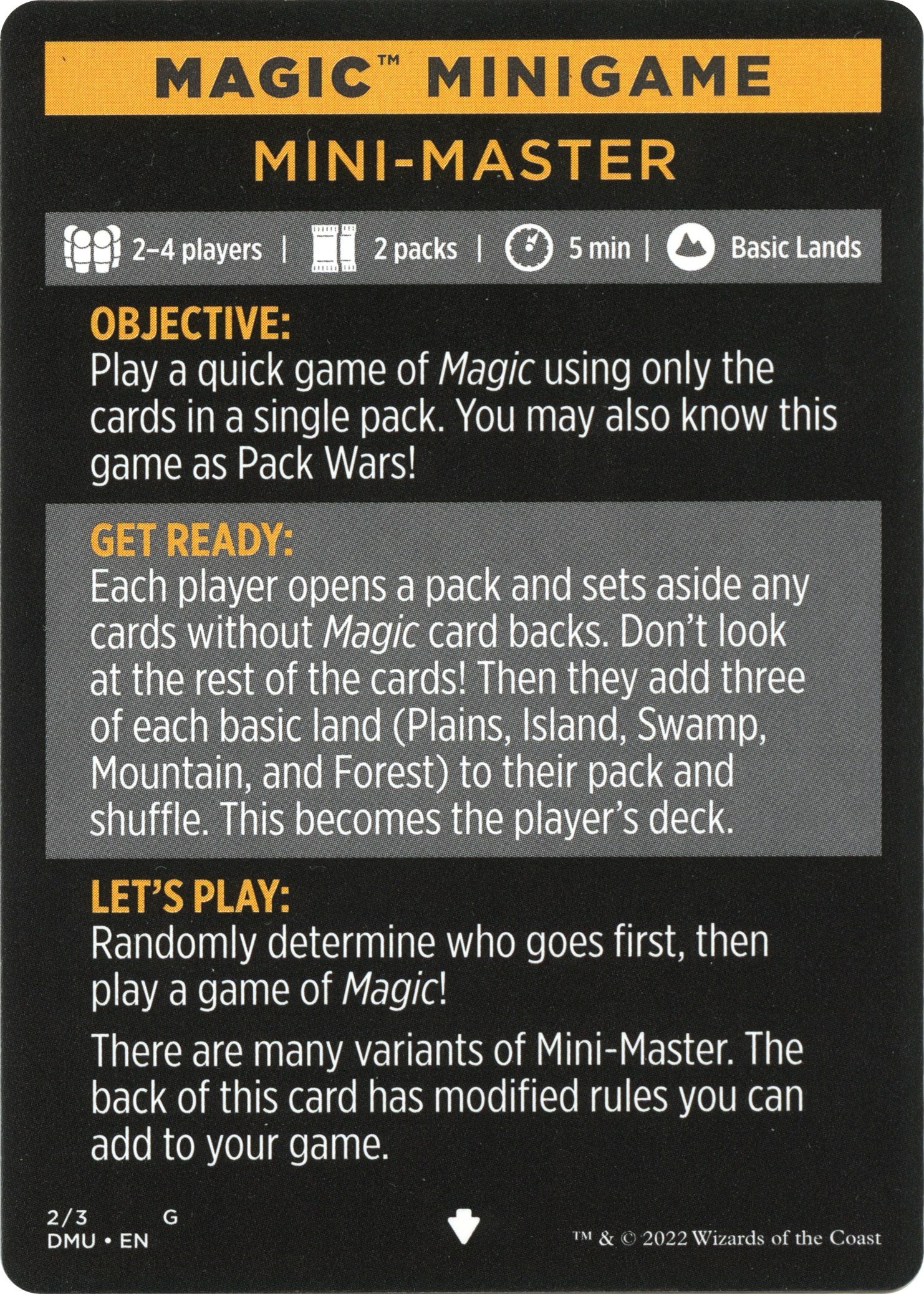 Mini-Master (Magic Minigame) [Dominaria United Minigame] | Exor Games New Glasgow