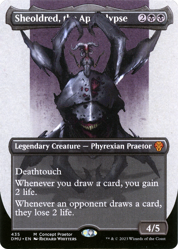 Sheoldred, the Apocalypse (Borderless Concept Praetors) [Phyrexia: All Will Be One] | Exor Games New Glasgow